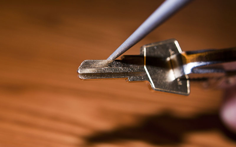 key being brushed key being brushed