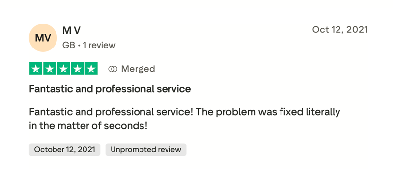Trustpilot review